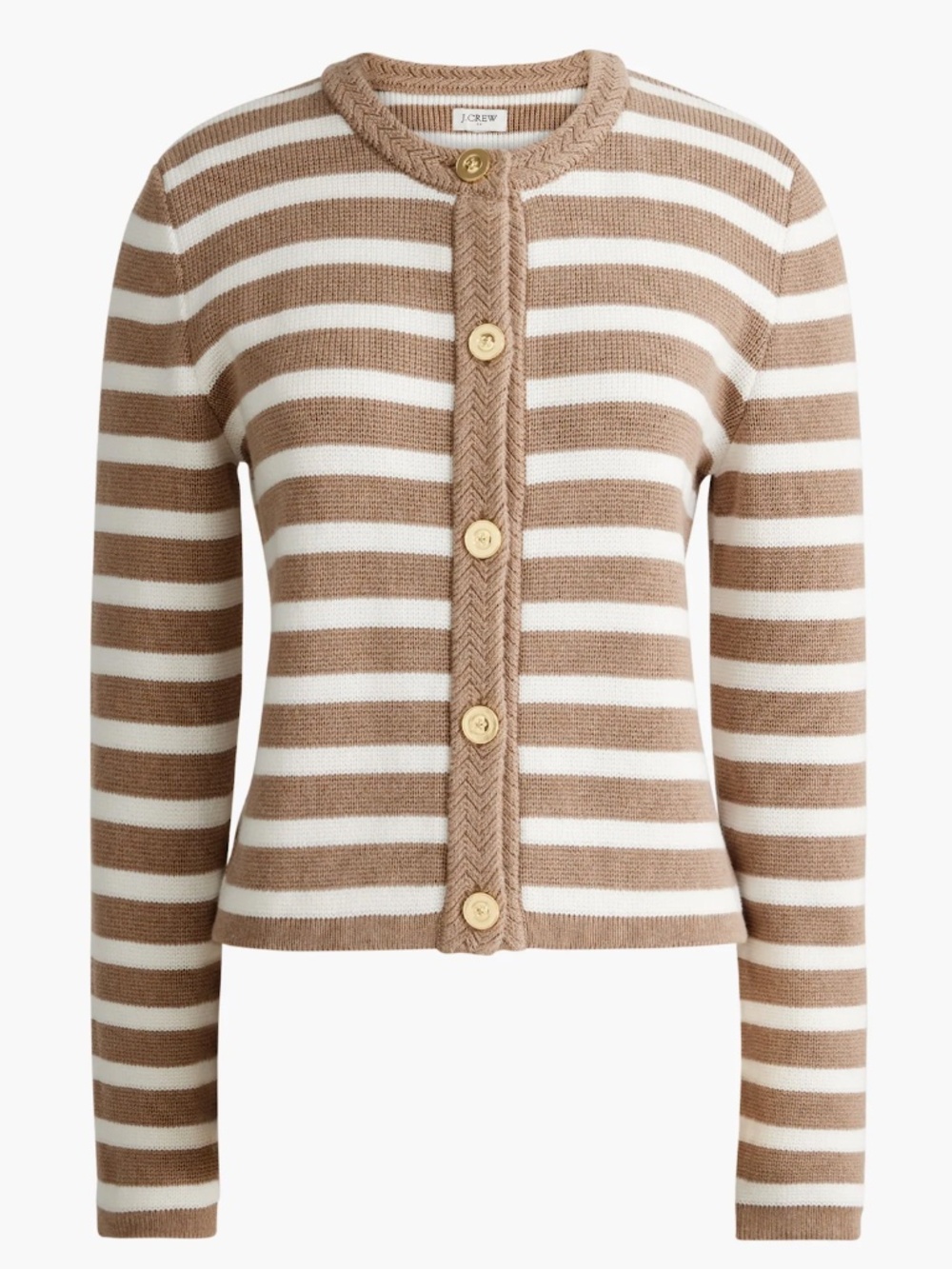 Striped Cotton Jacket Cardigan Sweater